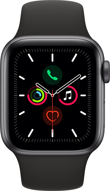 Apple Watch Series 5 40mm Space Gray Aluminum - Black Sport 32 GB